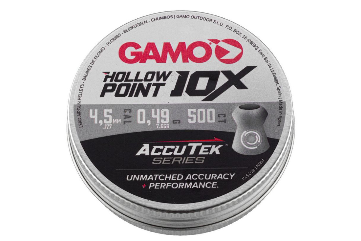 Plombs Gamo Hollow Point Accutek calibre 4,5 mm - boîte de 500 Plombs Gamo Hollow Point Accutek calibre 4,5 mm - boîte de 500