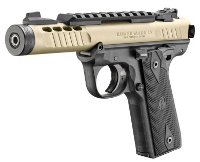 Pistolet RUGER Mark IV 22/45 Lite Champagne anodisé calibre 22LR 4.4"