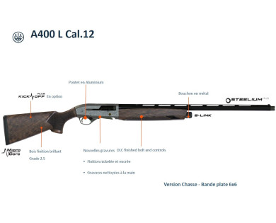 Fusil semi-automatique BERETTA A400 L Chasse calibre 12/76