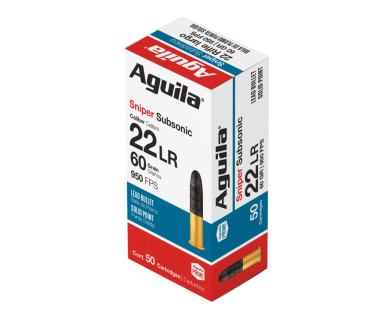 Munitions AGUILA 22 LR Sniper Subsonic 60grs