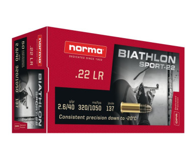 Munitions 22Lr NORMA BIATHLON SPORT-22 - boîte de 50
