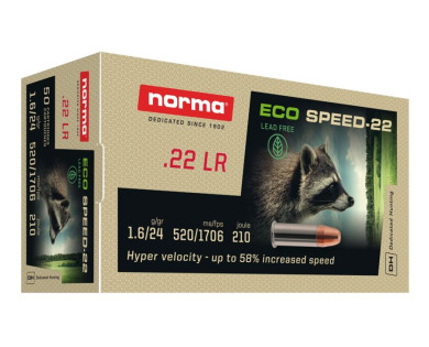 Munitions NORMA calibre 22LR ECO-SPEED-22 HP sans plomb...