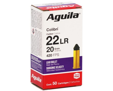 Munitions AGUILA 22 LR Colibri Subsonic 20grs