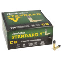 Munitions 22lr Remington Standard V 38 tête plomb arrondie
