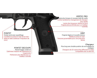 Pistolet semi-automatique BERETTA 94x Performance Optic Ready calibre 9x19