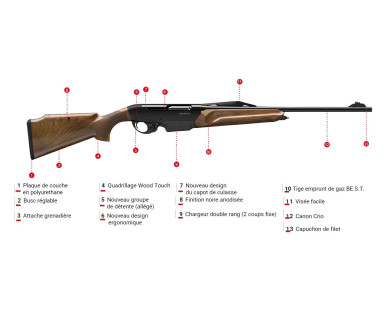 Carabine semi-automatique BENELLI Endurance New Wood BE.S.T busc réglable