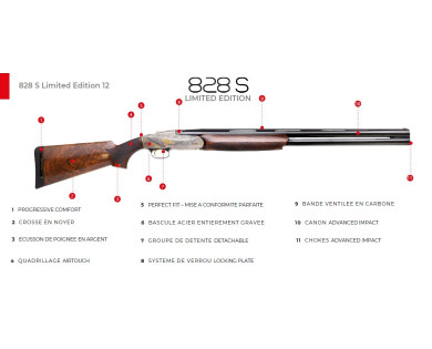 Fusil BENELLI 828S Silver "Limited Edition" Advance Impact calibre 12/76