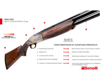 Fusil BENELLI 828S Silver "Limited Edition" Advance Impact calibre 12/76