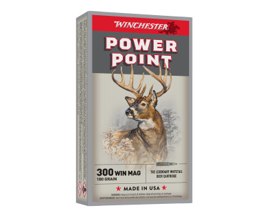 Carton de 200 Munitions Winchester 30-06 ou 300Win Mag Power-Point - 180 Grains