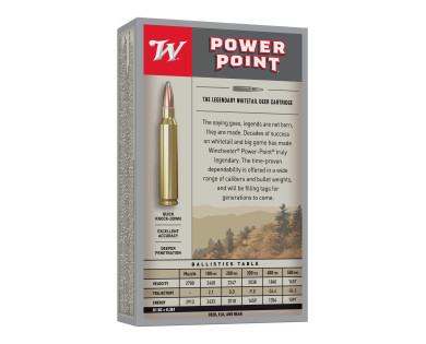 Carton de 200 Munitions Winchester 30-06 ou 300Win Mag Power-Point - 180 Grains