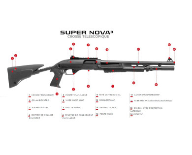 Fusil à pompe BENELLI Super Nova 3 crosse télescopique calibre 12/89