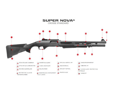 Fusil à pompe BENELLI Super Nova 3 crosse synthétique standard calibre 12/89