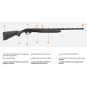 Fusil FRANCHI New Affinity 3X Synthétique gaucher calibre 12/76 bande haute - 71 cm