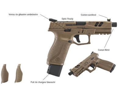 Pistolet STOEGER STR9 Combat SX bronze calibre 9x19 Optic Ready fileté 1/2x28 UNEF