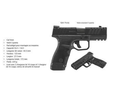 Pistolet STOEGER STR9 Thinline noir Optic Ready calibre 9x19