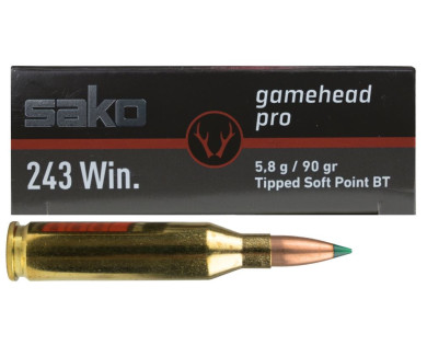 Munitions SAKO Gamehead Pro calibre 243 Win 5.8g  90 grains