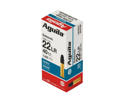 Munitions AGUILA calibre 22 LR subsonique pointe plomb 40 grains