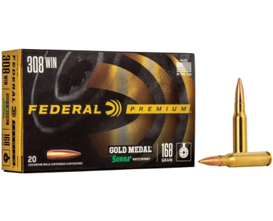 Munitions Federal PREMIUM 308 Win SIERRA Matchking 168...