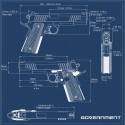 Pistolet BUL 1911 Governement Bul Barrel 5'' silver calibre 45ACP