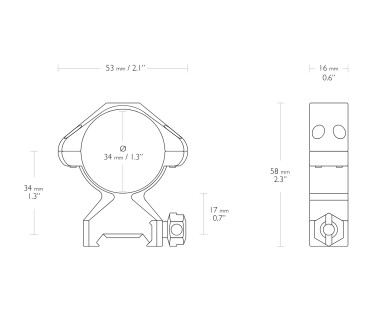 Montage à colliers precision steel 21mm 34mm écrou