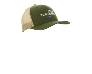 Casquette premium chasse tricolore – Kaki / beige