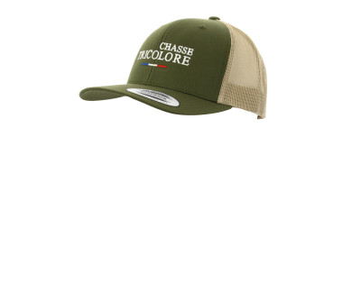 Casquette premium chasse tricolore – Kaki / beige