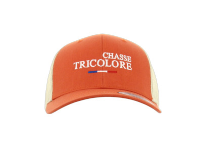 Casquette Chasse Tricolore Orange / beige