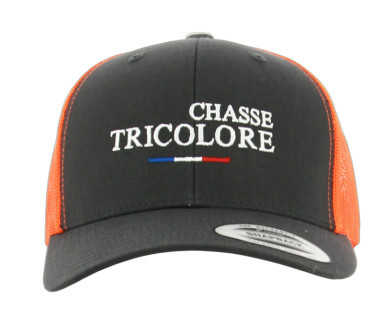 Casquette premium – Orange fluo / Gris “Chasse Tricolore”