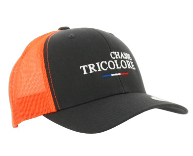 Casquette premium – Orange fluo / Gris “Chasse Tricolore”