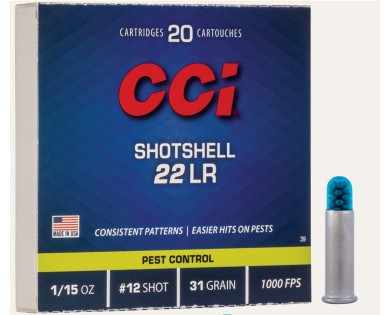 Munitions CCI 22 LR SHOTSHELL PLOMB 12