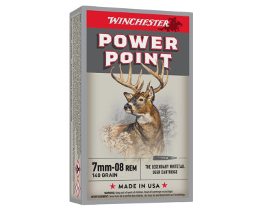 Munitions Winchester Power Point 7-08 Rem 140 grs