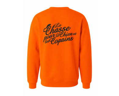 SWEAT ENFANT CHASSE TRICOLORE ORANGE - "Les Valeurs Tricolore"