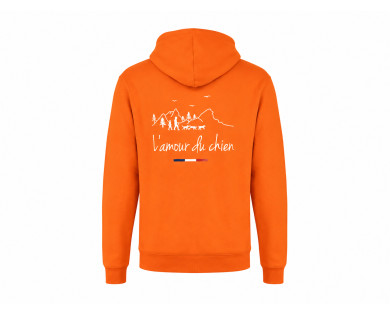 Sweat L'amour du chien - orange CHASSE TRICOLORE
