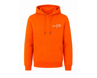 Sweat Chasse Tricolore broderie dos - orange