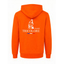 Sweat Chasse Tricolore broderie dos - orange