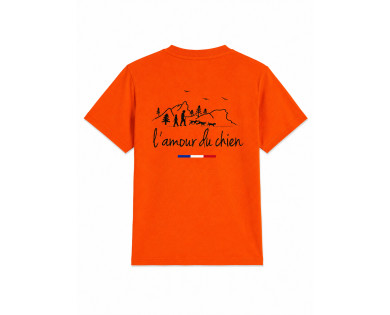 T-shirt enfant L'amour du chien - orange CHASSE TRICOLORE
