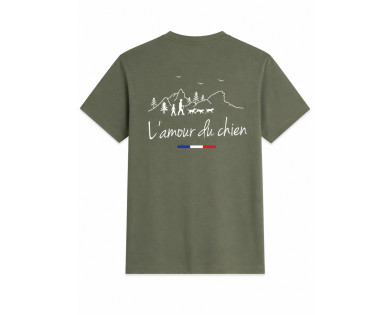 T-shirt L'amour du chien - kaki CHASSE TRICOLORE