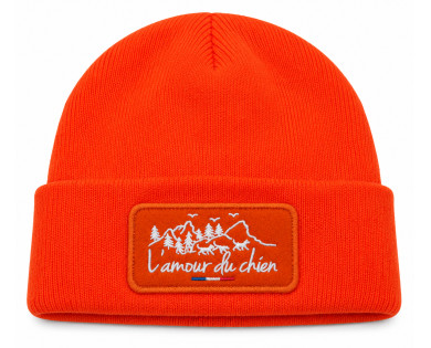 Bonnet "L'amour du chien Chasse" Tricolore - orange