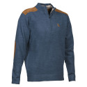 Pull col zippé Bleu Ligne Verney-Carron