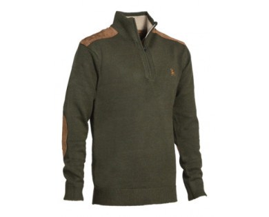 Pull col zippé Kaki Ligne Verney-Carron