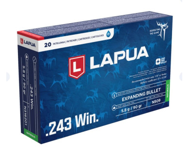 Munitions Lapua 243 Winchester 90 Grains Solid Point