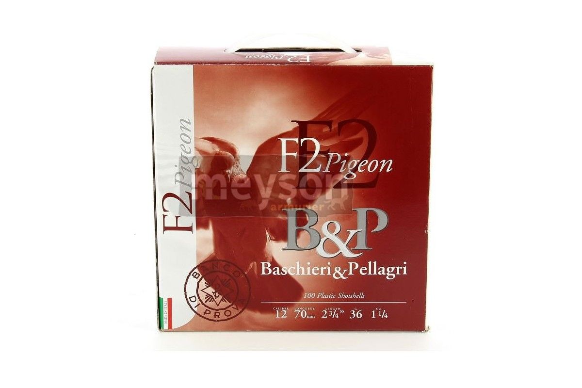 Pack de 100 Cartouches B&P F2 PIGEON BJ calibre 12/70 36g