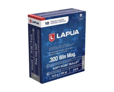 Munitions Lapua 300 Winchester Magnum 185 Grains Soft Point