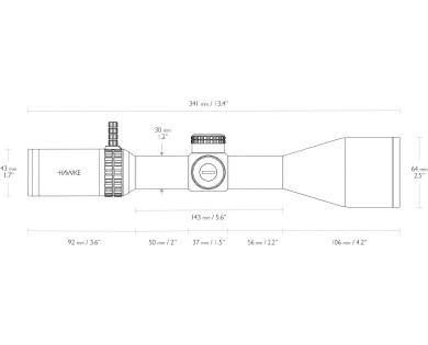Lunette Hawke Vantage HD 30 WA 3-12x56 réticule lumineux