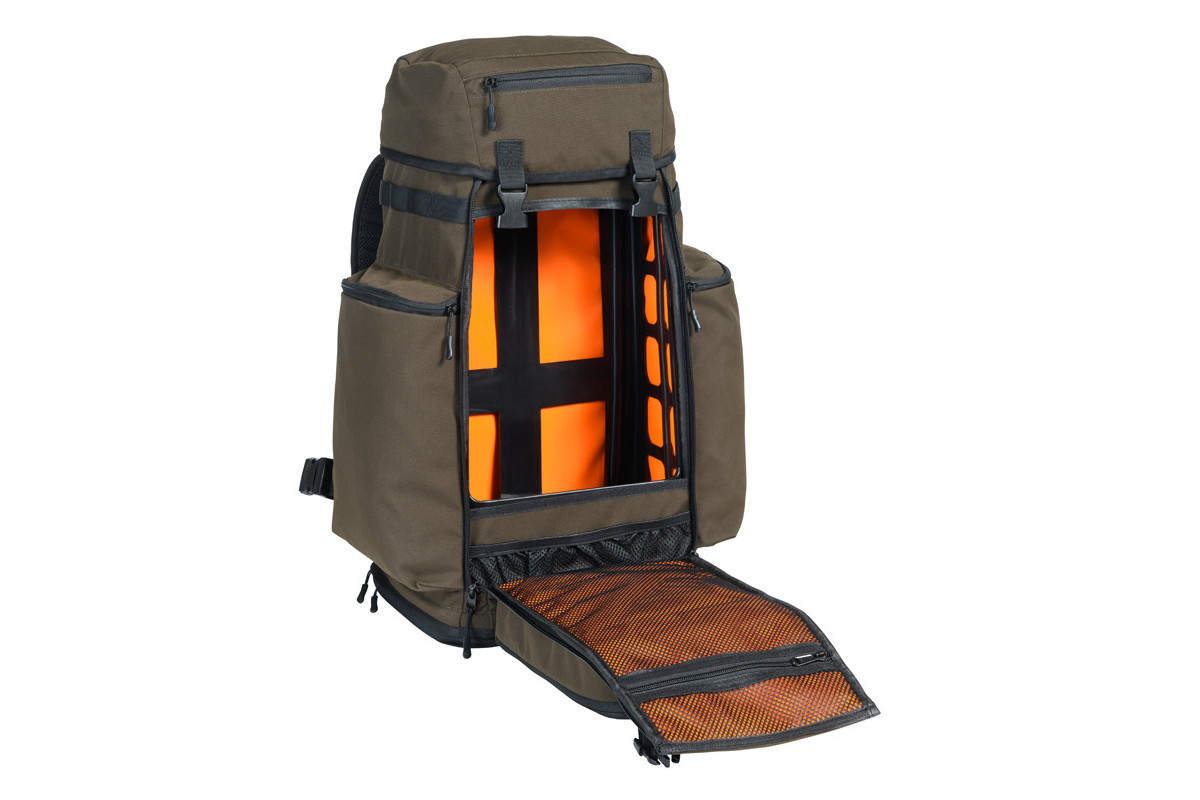 Sac à dos siège PROHUNT Kaki / Orange fluo 35 litres
