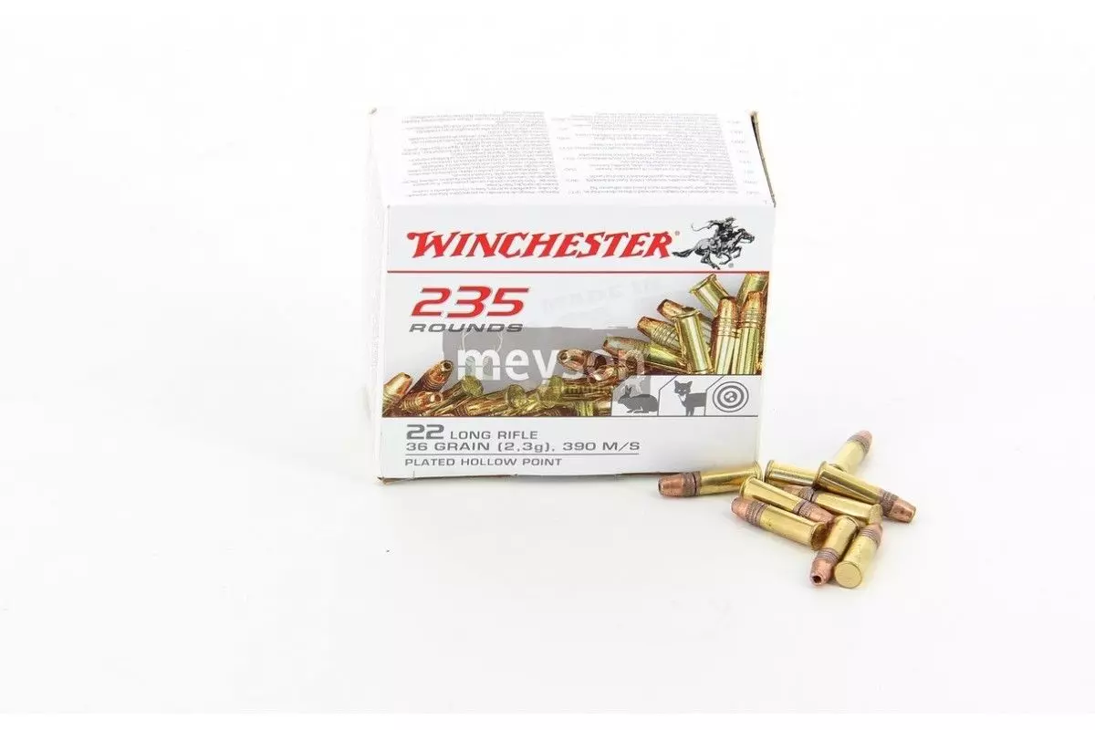 Munitions 22LR Winchester SUPER X 36 gr LHP Copper Plater Boîte de 235 