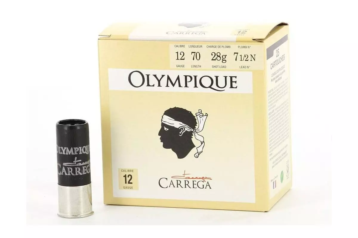 1 boîte de 25 Cartouches CARREGA Olympique 28 grammes 7.5 calibre 12 