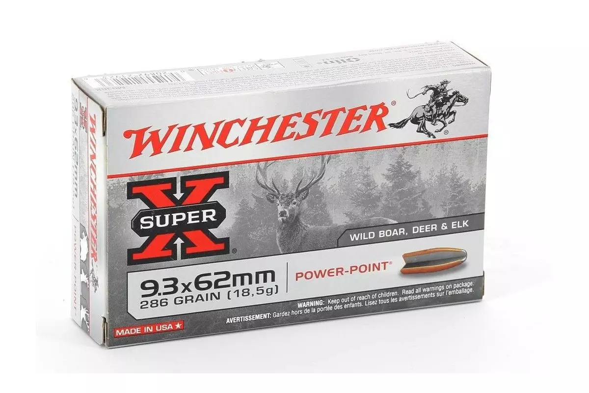 Munitions Winchester 9.3x62 Super X Power Point 286 grains 