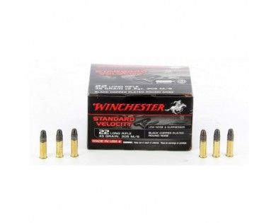 Winchester 22LR Standard Velocity Black CP LRN 45gr X 235 