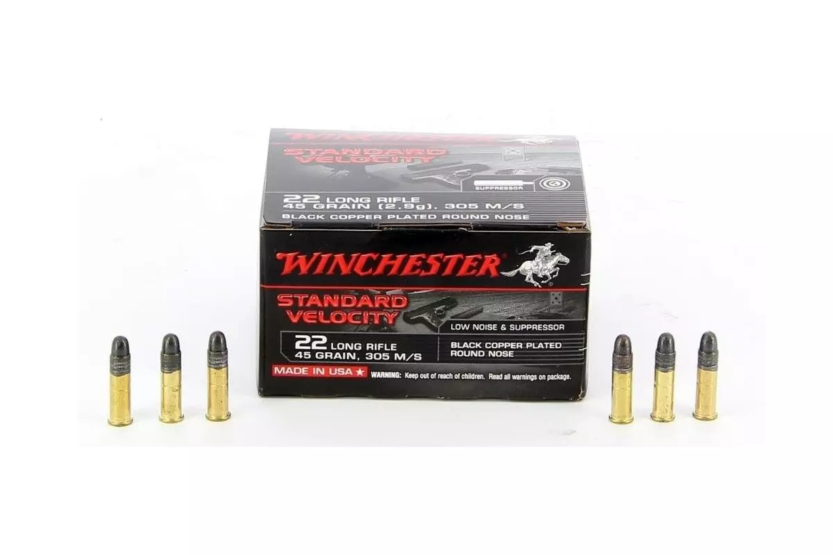 Winchester 22LR Standard Velocity Black CP LRN 45gr X 235 